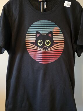 Black Cat T-Shirt. XXL